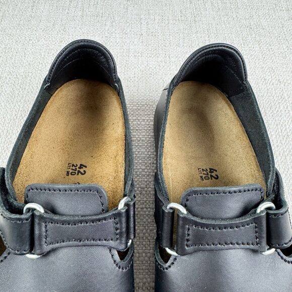 Birkenstock Linz Professional Clog Size 42 Super Grip Leather Black Occupational - Picture 3 of 13